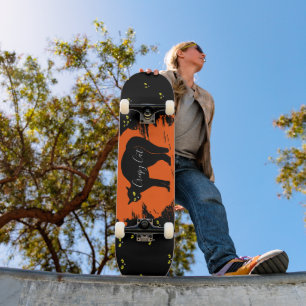 Griezelige Zwarte Kat Persoonlijk Skateboard