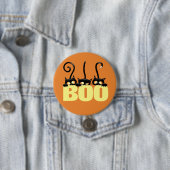 Griezelige Zwarte Katten Knop Ronde Button 7,6 Cm (In situ)