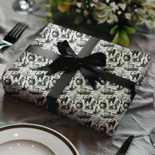 Griezelige Zwarte Katten, Vleermuizen & Pompoenen  Cadeaupapier