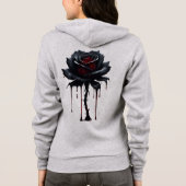 Griezelige zwarte roos hoodie (Achterkant)