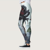 Griezelige zwarte roos wit leggings (Links)