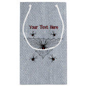 griezelige zwarte weduwe spinnen in web rustiek wi klein cadeauzakje (Achterkant)