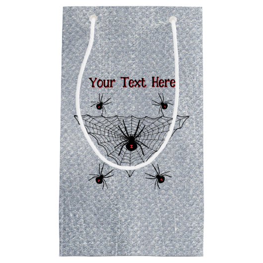 griezelige zwarte weduwe spinnen in web rustiek wi klein cadeauzakje (Voorkant)