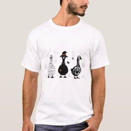 Griezelige Zwarte Witte Ganze Trio Halloween T-shirt