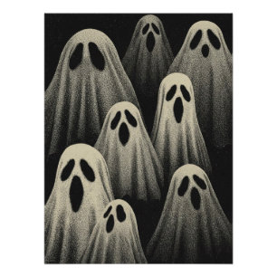 Griezelige zwevende spookillustratie perfect poster