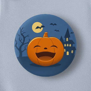 Griezellende Halloween Pompoen Ronde Button 5,7 Cm