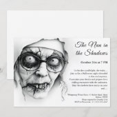 Griezelnonne Halloween Uitnodiging Spoken Religie (Voorkant / Achterkant)