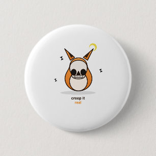 Griezels echt grappig Halloween Vossen Schedelmask Ronde Button 5,7 Cm