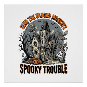 Griezels gevleugelde apen Griezels Halloween T-shi Perfect Poster