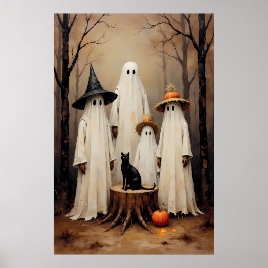 Griezels Gezins Vintage Halloween Poster (Voorkant)