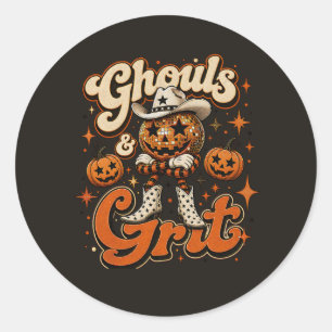 Griezels & Grimmig Westers Halloween-ontwerp Ronde Sticker
