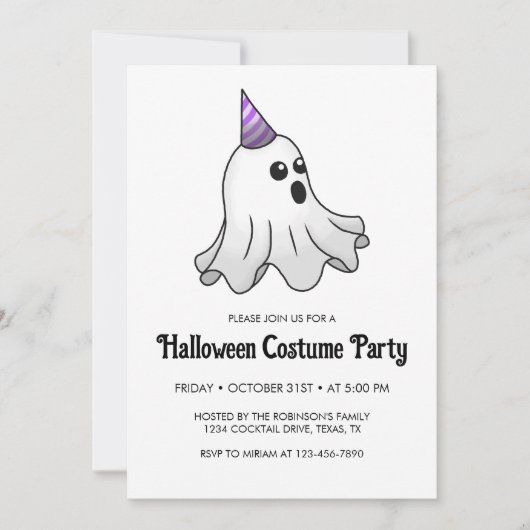 Griezels Halloween Kostuumfeest Kaart (Voorkant)