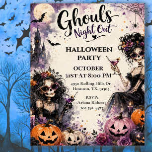 Griezels Nacht Uit Halloween Feest Kaart