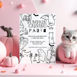 Griezelsnorren Thema Pompoensnijfeest Kaart