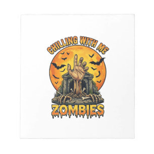 Griezende zombies hand grafsteen volle maan vleerm notitieblok