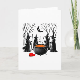 Griezige Heksen Halloween Kaart