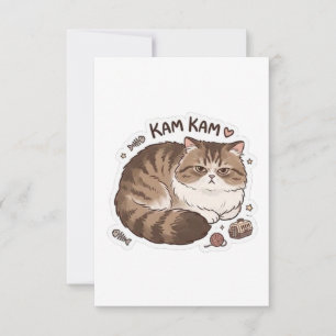 Griezige Pluizige Kat Kam Kam Bedankkaart