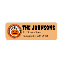 Griezige Pompoen Halloween Retouradres Labels
