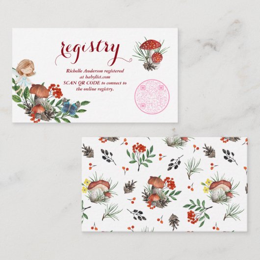 Griffie Baby shower bos | QR-codescan Informatiekaartje (Voorkant / Achterkant)