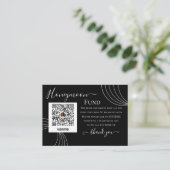 Griffie Black White Wedding Honeymoon Fund Informatiekaartje (Staand voorkant)