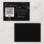 Griffie Black White Wedding Honeymoon Fund Informatiekaartje (Voorkant / Achterkant)