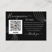 Griffie Black White Wedding Honeymoon Fund Informatiekaartje (Voorkant)