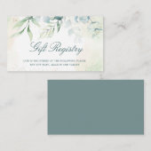 Griffie Elegant Eucalyptus Greenery Baby shower Informatiekaartje (Voorkant / Achterkant)