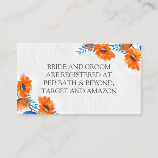 Griffie voor blauwe en Oranje papaverhuwelijken Informatiekaartje (Achterkant)