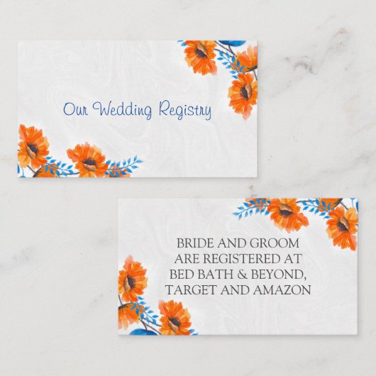 Griffie voor blauwe en Oranje papaverhuwelijken Informatiekaartje (Voorkant / Achterkant)