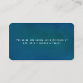 Griffie voor het blauwgroen en perzikenhuwelijk va visitekaartje (Achterkant)