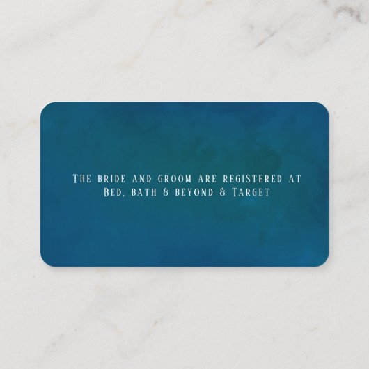 Griffie voor het blauwgroen en perzikenhuwelijk va visitekaartje (Achterkant)