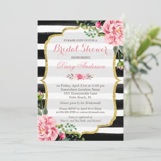 (Griffie) Vrijgezellenfeest Waterverf Floral Strip Kaart (Staand voorkant)