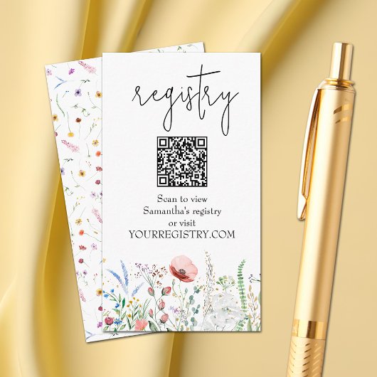 Griffie Wildbloem Baby shower Informatiekaartje