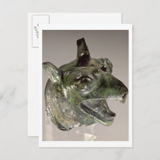 Griffiekkop, fragment van een bevestigingselement  briefkaart (Voorkant / Achterkant)