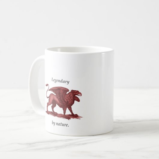  griffier illustratie, legendarisch naar natuur koffiemok (Voorkant links)