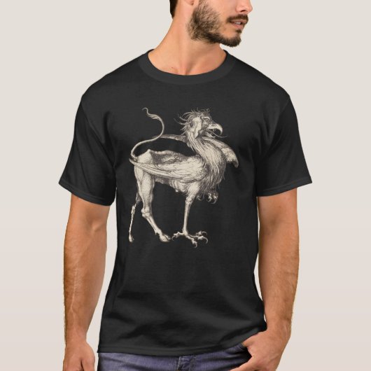 Griffin 15e eeuw middeleeuwse graving t-shirt (Voorkant)