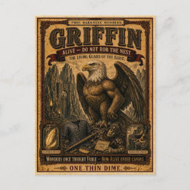 Griffin, Antiek Circusmonster Briefkaart