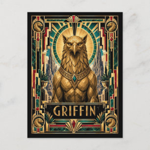 Griffin, Art Deco Mythisch Briefkaart