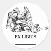 Griffin Bookplate Ronde Sticker (Voorkant)