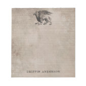 Griffin Creature  met naam Notitieblok (Voorkant)