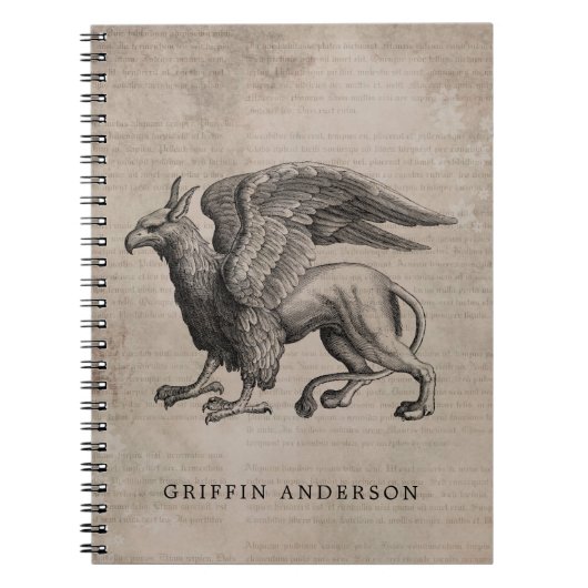 Griffin Creature met naam Notitieboek (Voorkant)