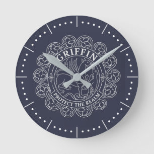 Griffin embleem Bescherm het rijk vintage wapen Ronde Klok