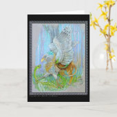 Griffin en Fairy Dragon Kaart (Gele Bloem)