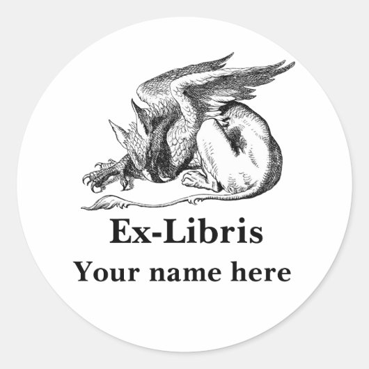 Griffin Ex-libris Ronde Sticker (Voorkant)