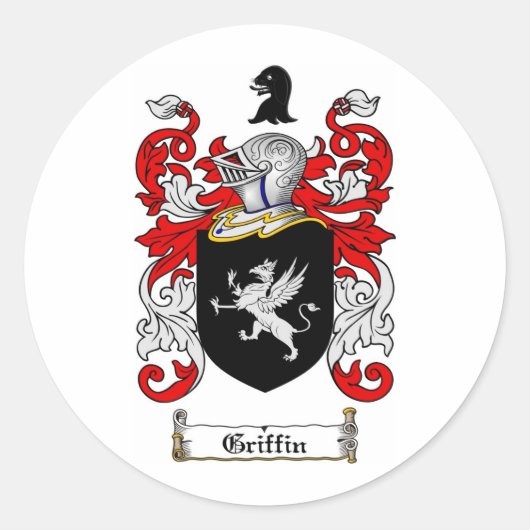 GRIFFIN FAMILIE CREST - GRIFFIN WAPEN RONDE STICKER (Voorkant)