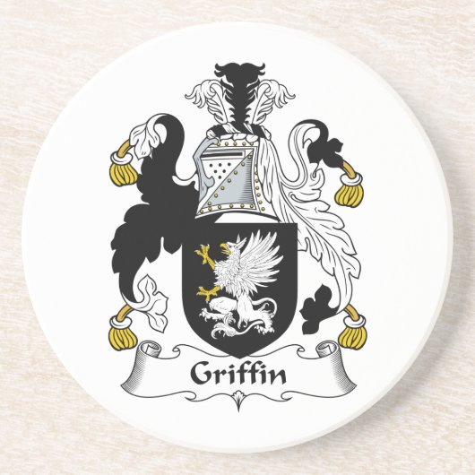 Griffin Family Crest Zandsteen Onderzetter (Voorkant)