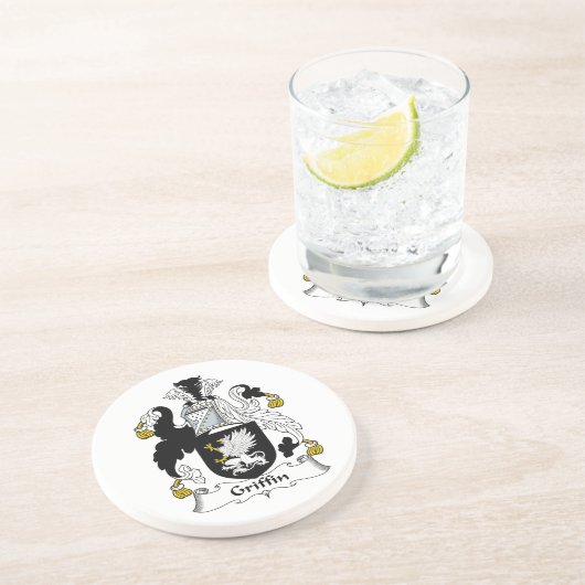 Griffin Family Crest Zandsteen Onderzetter (Zijkant)