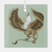 Griffin Fantasy Griffin Mythologie Glas Ornament (Voorkant)
