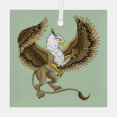 Griffin Fantasy Griffin Mythologie Glas Ornament (Achterkant)