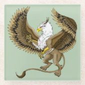 Griffin Fantasy Griffin Mythologie Glazen Onderzetter (Voorkant)